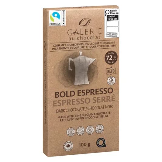 Bold Espresso 72% Dark Chocolate Bar