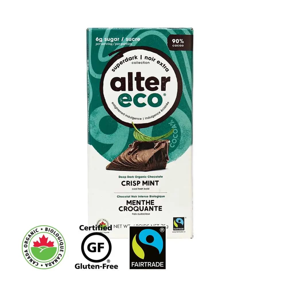 Organic Mint Blackout Dark Chocolate Bar