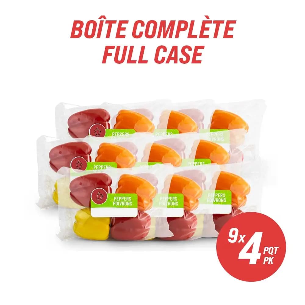 Rainbow Bell Peppers (full case: 8x3pk or 9x4pk)