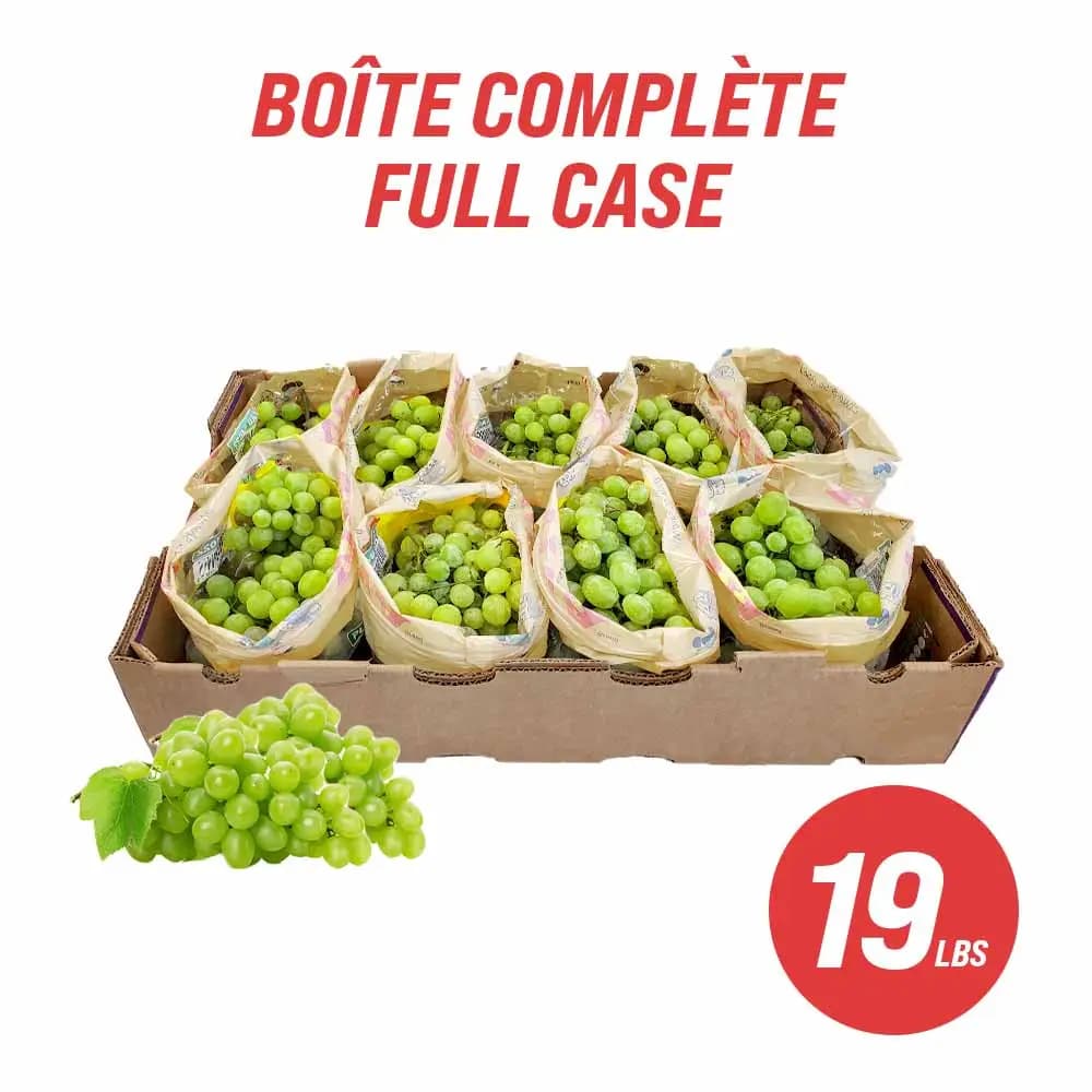 Green Seedless Grapes (full case: 19 lbs)