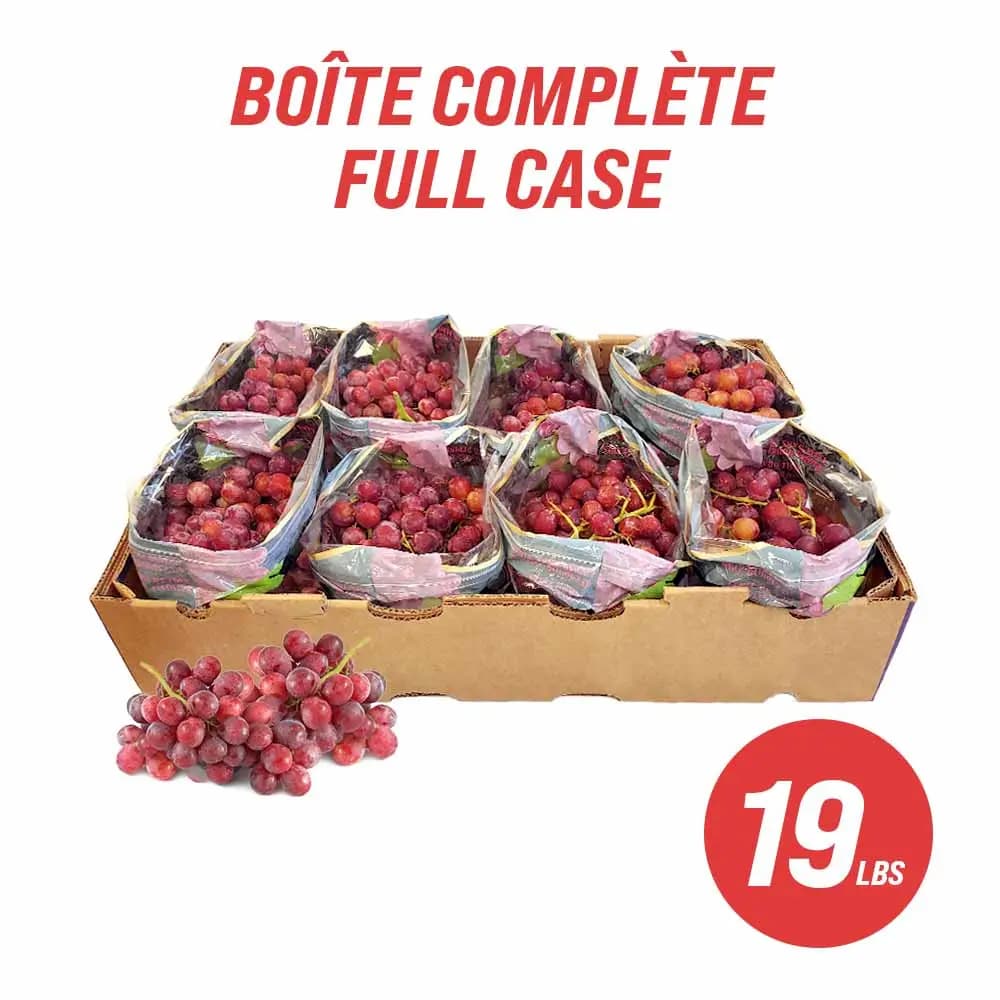 Red Seedless Grapes (full case: 19 lbs)