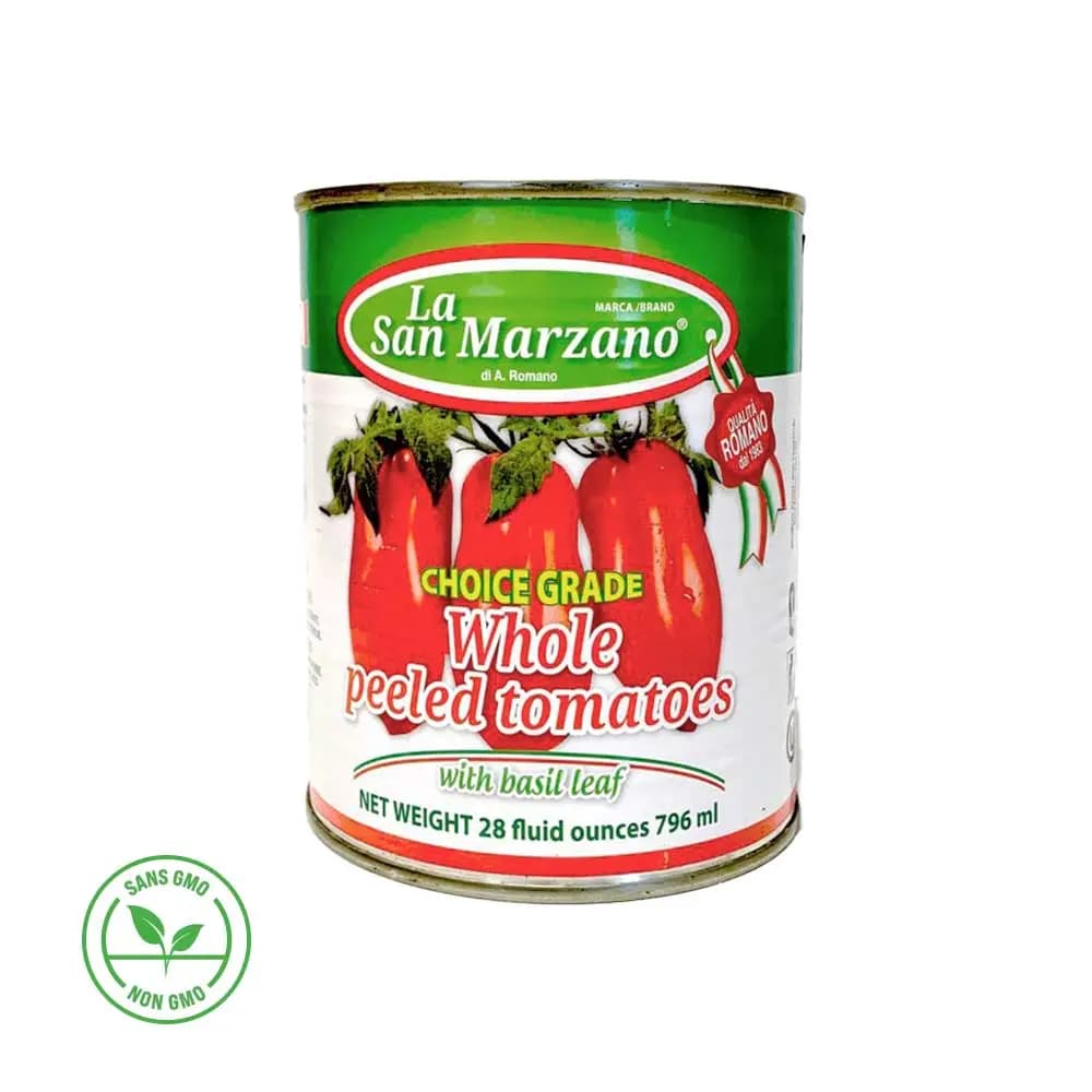 Whole Peeled Tomatoes with Basil Leaf