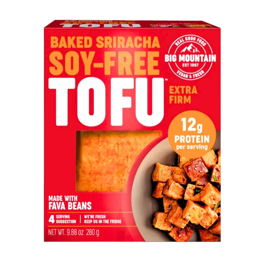 Baked Sriracha Extra Firm Soy-Free Tofu (Fava Beans)