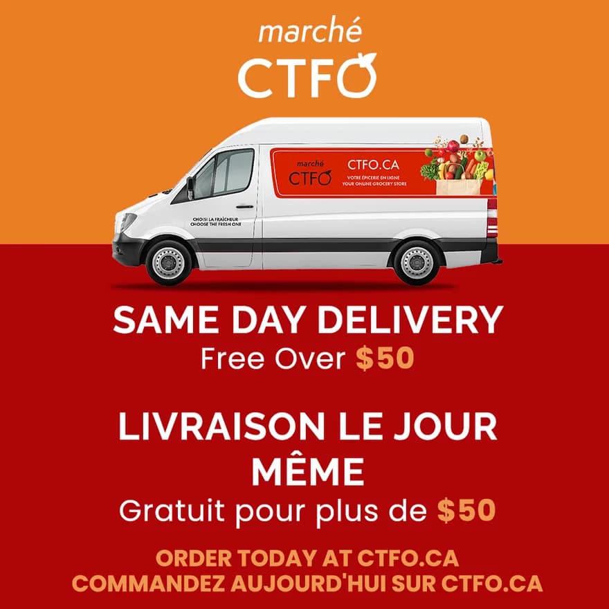 The Marché CTFO delivery van. Same-day delivery, free on orders over $50.