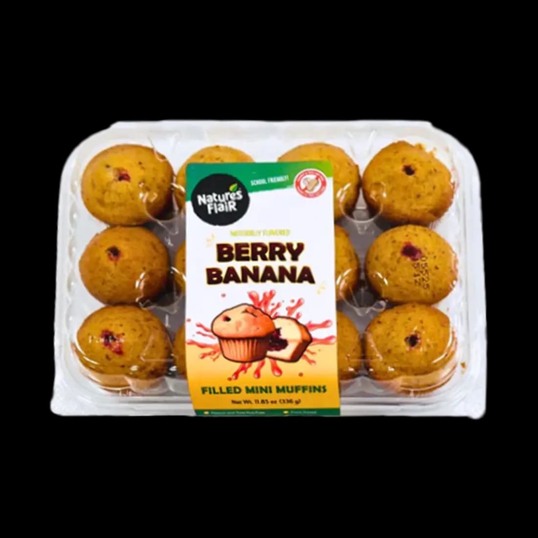 Gluten Free Banana Berry Burst Filled Mini Muffins