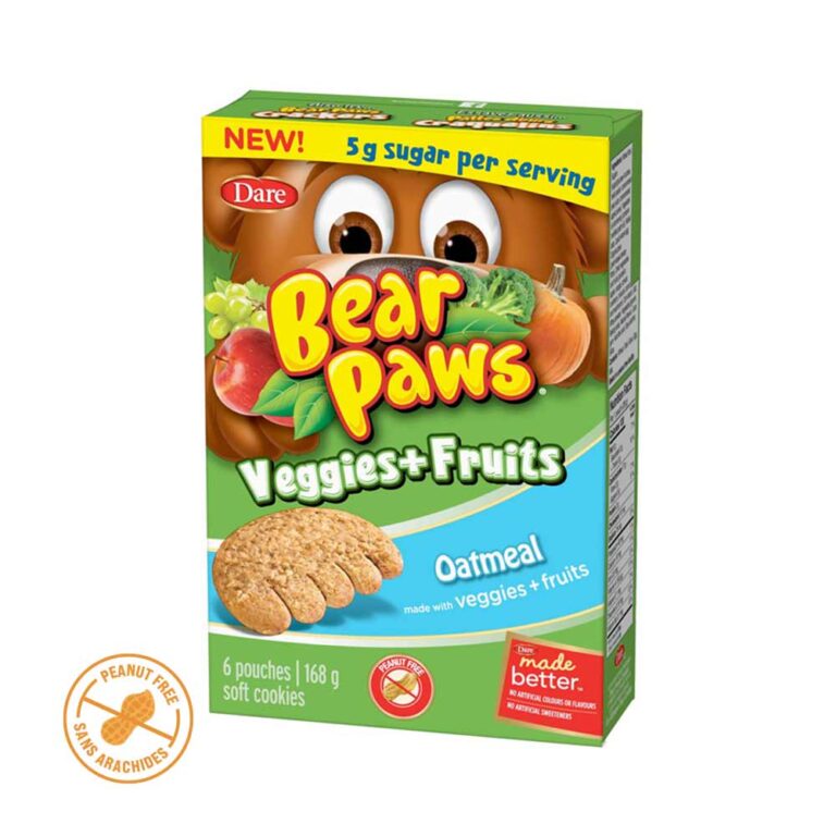 Bear Paws Veggies + Fruits Oatmeal Cookies - Dare (6pk