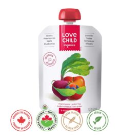 Organic Apples Strawberries Beets Blueberries Puree - Love Child Organics (128 ml)
