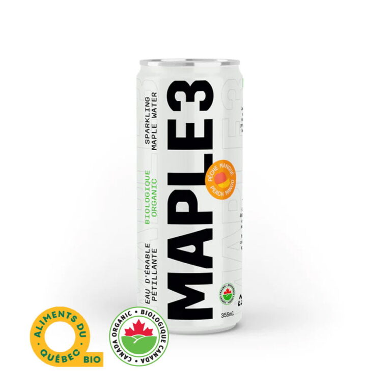 Organic Peach Mango Sparkling Maple Water – Maple3 (355 ml)