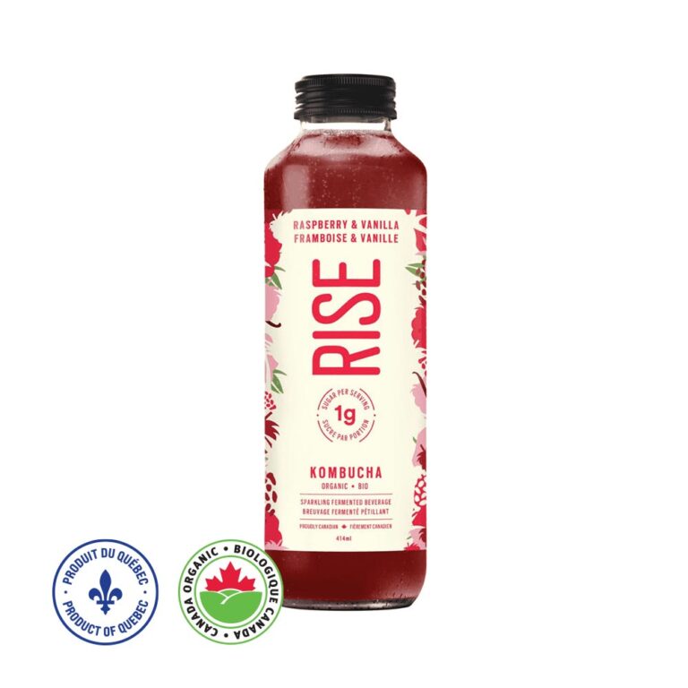 Raspberry & Vanilla Organic Kombucha – Rise Montreal (414 ml)